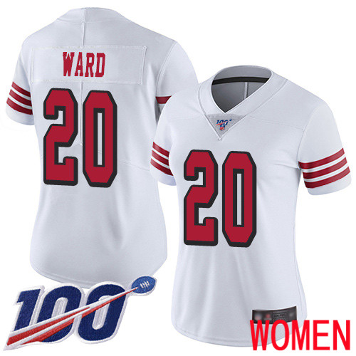 San Francisco 49ers Limited White Women Jimmie Ward NFL Jersey #20 100th Season Rush Vapor Untouchable